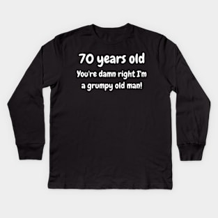 70 year old grumpy old man Kids Long Sleeve T-Shirt